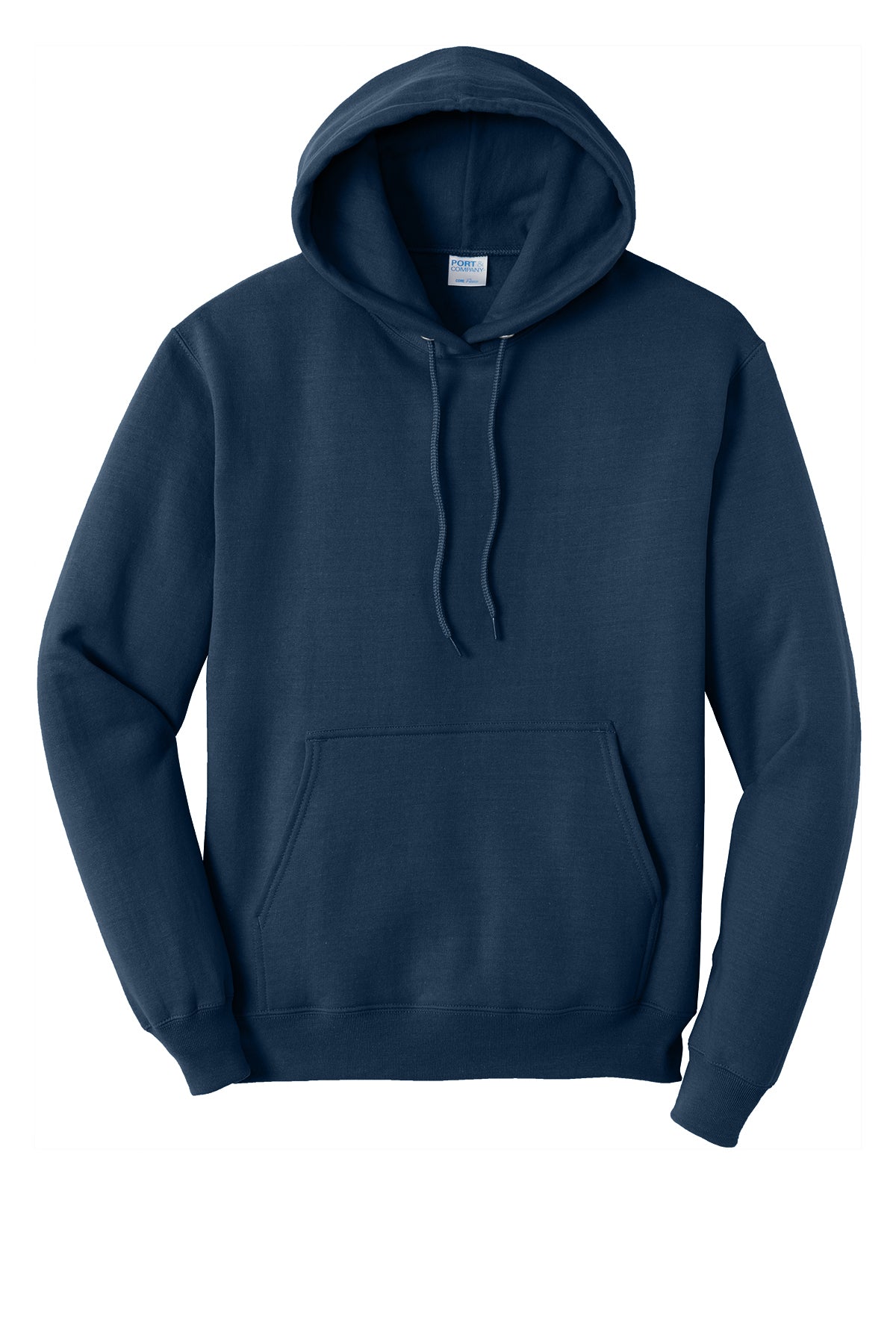 Compass Church Pullover Hooded Sweatshirt in Navy, flat front view